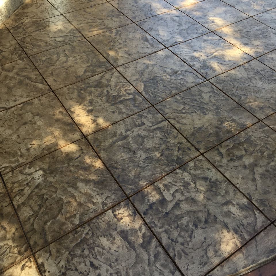 Stamped concrete walkway